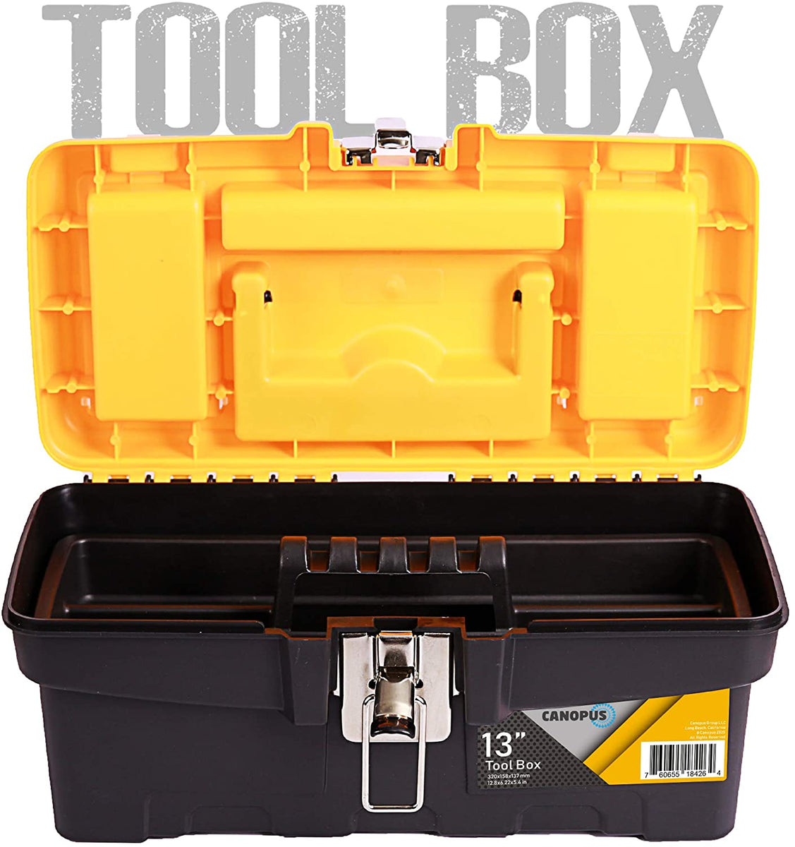 portable 13-Inch Tool Box With Lid Plastic Tool and Hardware