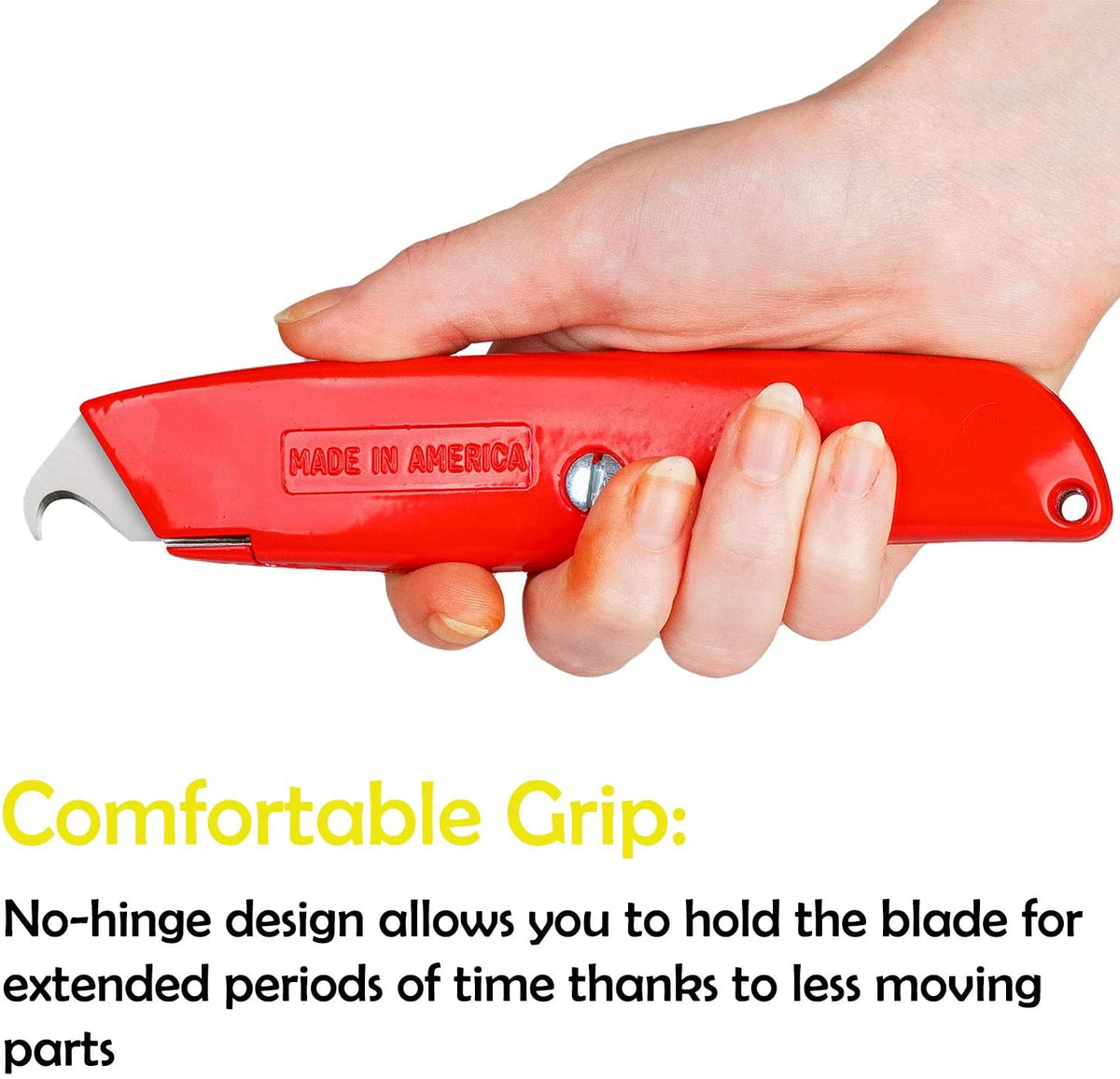 Hook Blade Utility Knife with 5 Utility Hook Blades, Shingle Cutter